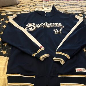 Stitches Navy and White Brewers Jacket